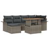 vidaXL Set Divano da Giardino 7 pcs Grigio Poly Rattan