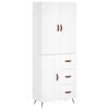 vidaXL Credenza Bianca 69,5x34x180 cm in Legno Multistrato