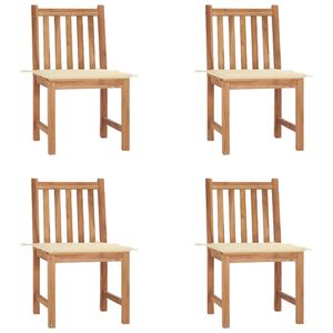 vidaXL Sedie da Giardino 4 pz con Cuscini in Legno Massello di Teak