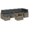 vidaXL Set Divano da Giardino 8 pz Grigio Poly Rattan