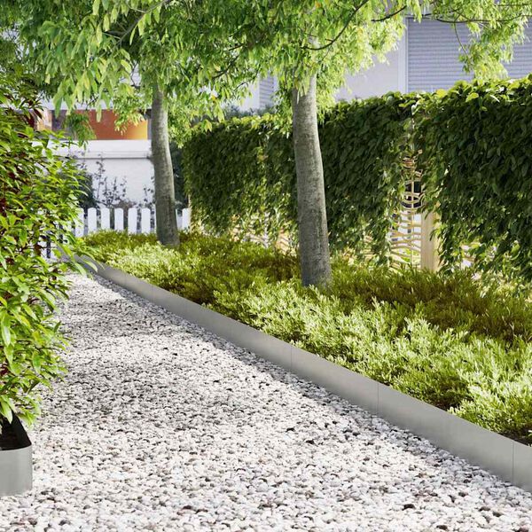 vidaXL Bordura per Prato 30 pcs Argento 100 x 0.05 x 20 cm