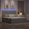 vidaXL Letto con contenitore e LED con led Grigio chiaro 160 x 200 cm