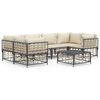 vidaXL Set Divani da Giardino 7 pz con Cuscini Antracite in Polyrattan