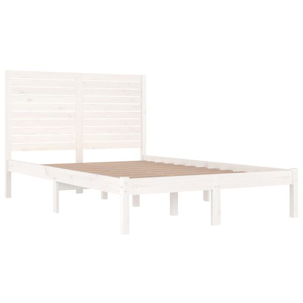 vidaXL Giroletto Bianco in Legno Massello 140x190 cm
