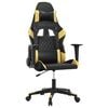 vidaXL Sedia da Gaming Nera e Oro in Similpelle