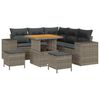 vidaXL Set Divano da Giardino con cuscino 8 pcs Grigio polyrattan