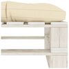 vidaXL Ottomana da Giardino Pallet con Cuscino Crema in Legno
