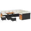 vidaXL Set Divano da Giardino 13 pz 9-Numero di posti Nero e Crema