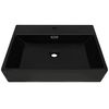 vidaXL Lavandino con Foro Rubinetto in Ceramica Nero 76x42,5x14,5 cm