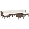 vidaXL Set Divani da Giardino 8 pz con Cuscini in Polyrattan Marrone