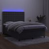 vidaXL Letto a Molle con Materasso e LED Grigio Scuro 140x190 cm