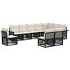 vidaXL Set Divano da Giardino 10 pz 10-Posti Nero polyrattan