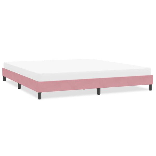 vidaXL Giroletto senza Materasso Rosa 200x210 cm in Velluto