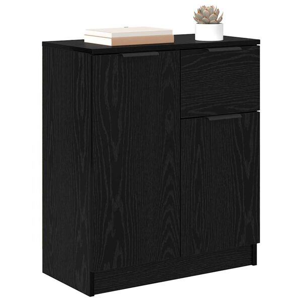vidaXL Credenza Rovere Nero 60 x 30 x 70 cm Legno multistrato