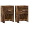 vidaXL Comodini 2 pcs Rovere Fumo 40 x 30 x 60 cm Legno ingegnerizzato