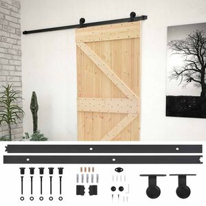 vidaXL Porta scorrevole 90 x 210 cm Legno Massello di Pino