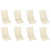 vidaXL Sedie Reclinabili da Giardino con Cuscini 8 pz Massello di Teak