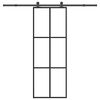 vidaXL Porta Scorrevole con Ferramenta 76x205cm Vetro ESG Alluminio