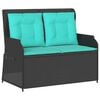vidaXL Panchina da giardino Nero polyrattan
