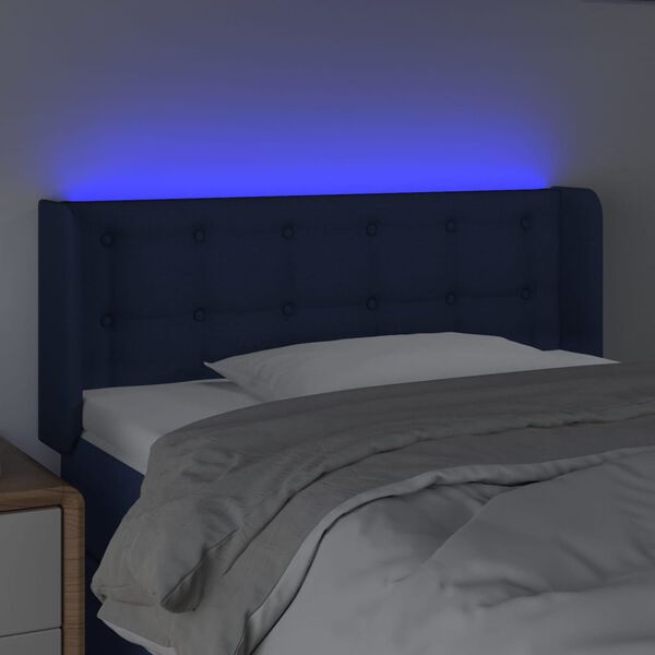 vidaXL Testiera a LED Blu 83x16x78/88 cm in Tessuto