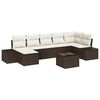 vidaXL Set Divano da Giardino 8 pz Marrone polyrattan