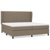 vidaXL Giroletto a Molle con Materasso Tortora 200x200 cm in Tessuto