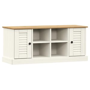vidaXL Panca Porta Scarpe Bianca VIGO 106x35x45 cm Legno Massello Pino