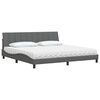 vidaXL Letto con Materasso Hanko Grigio Scuro 200x200 cm in Tessuto