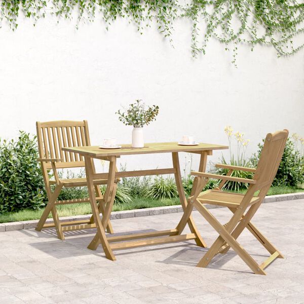 vidaXL Tavolo da Giardino Pieghevole 110x55x75cm Legno Massello Acacia