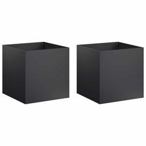 vidaXL Vaso da giardino 2 pz Nero 45 x 45 x 45 cm