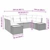 vidaXL Set Divano da Giardino con cuscino 6 pcs Grigio polyrattan
