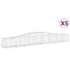 vidaXL Cesti Gabbioni ad Arco 5 pz 400x50x40/60 cm Ferro Zincato