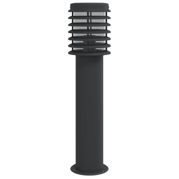 vidaXL Lampada da Terra per Esterni Nera 60 cm in Acciaio Inox