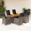 vidaXL Set da Pranzo da Giardino 7 pz con Cuscini in Polyrattan Grigio