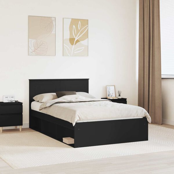 vidaXL Struttura del letto Nero 120 x 190 cm Legno multistrato