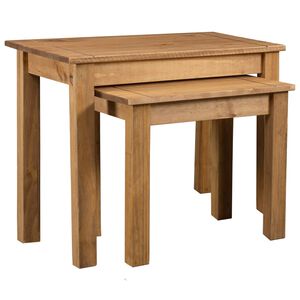 vidaXL Tavolini Impilabili 2 pz in Legno Massello di Pino Panama