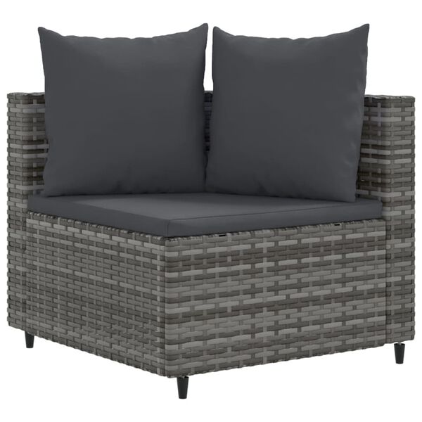 vidaXL Set Divani da Giardino 4 pz con Cuscini in Polyrattan Grigio