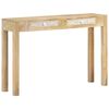 vidaXL Tavolo Consolle 110x30x75 cm Legno Massello Sbiancato di Mango