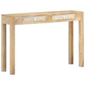 vidaXL Tavolo Consolle 110x30x75 cm Legno Massello Sbiancato di Mango