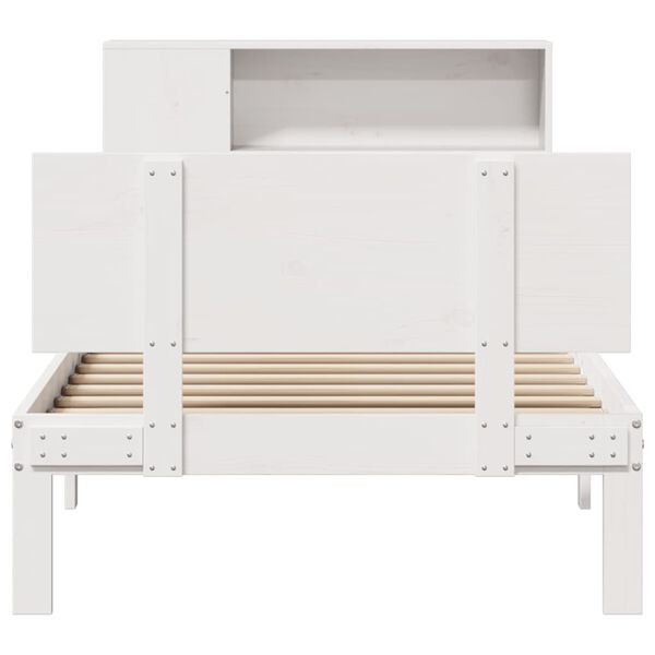vidaXL Letto Libreria senza Materasso Bianca 90x200 cm Legno di Pino