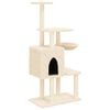 vidaXL Albero per Gatti con Tiragraffi in Sisal Crema 131 cm