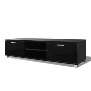 vidaXL Mobile Porta TV Nero Lucido 140x40,5x35 cm