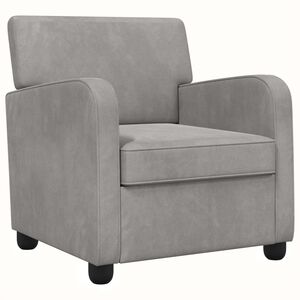 vidaXL Poltrona Grigio Chiaro Velluto