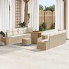 vidaXL Set Divano da Giardino con cuscino 11 pcs Beige e Crema