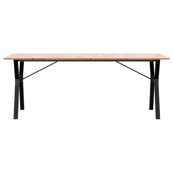 vidaXL Tavolo da Pranzo Telaio a Y 200x100x75 cm Legno Pino e Acciaio