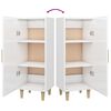 vidaXL Credenza 34,5x34x90 cm in Legno Multistrato Bianco Lucido
