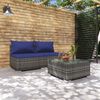 vidaXL Set Divani da Giardino 3 pz con Cuscini in Polyrattan Grigio