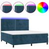 vidaXL Letto a Molle con Materasso e LED Blu Scuro 180x200 cm