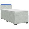 vidaXL Letto con Box Spring, Materasso e LED Grigio Chiaro Singolo