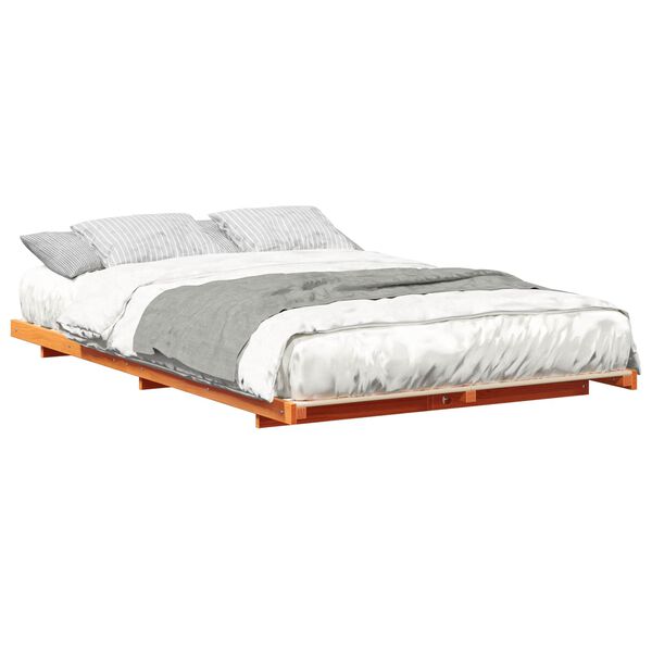 vidaXL Struttura letto a terra Cera marrone 120 x190 cm